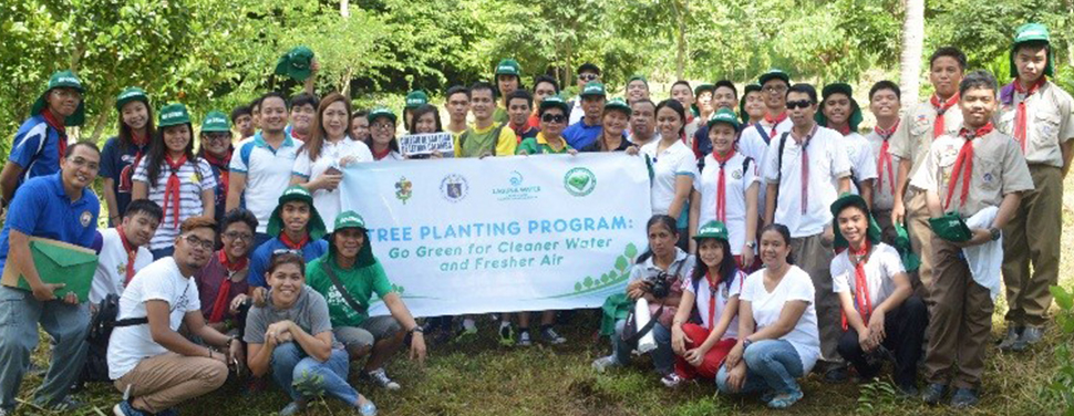 Go Green For Cleaner Water and Fresher Air. Laguna Water leads the planting of 500 saplings at the Matang Tubig Spring’s water watershed.